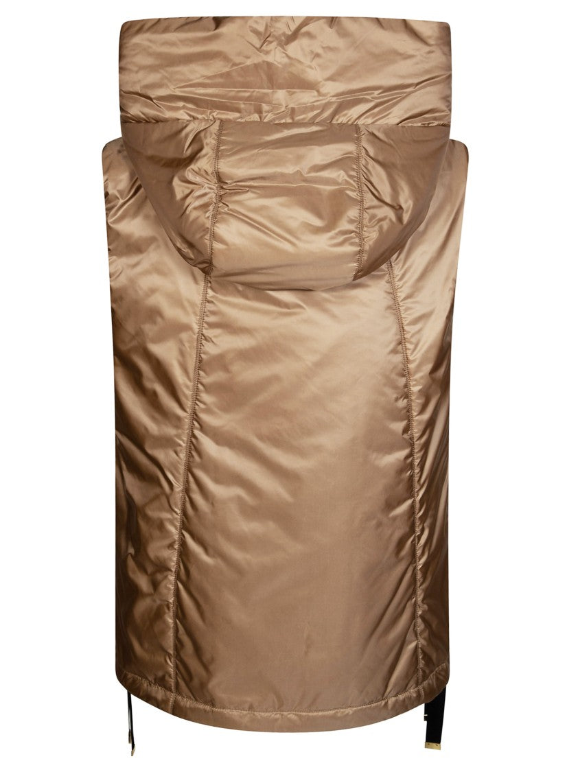 Max Mara Brown Greengo High Collar Padded Vest