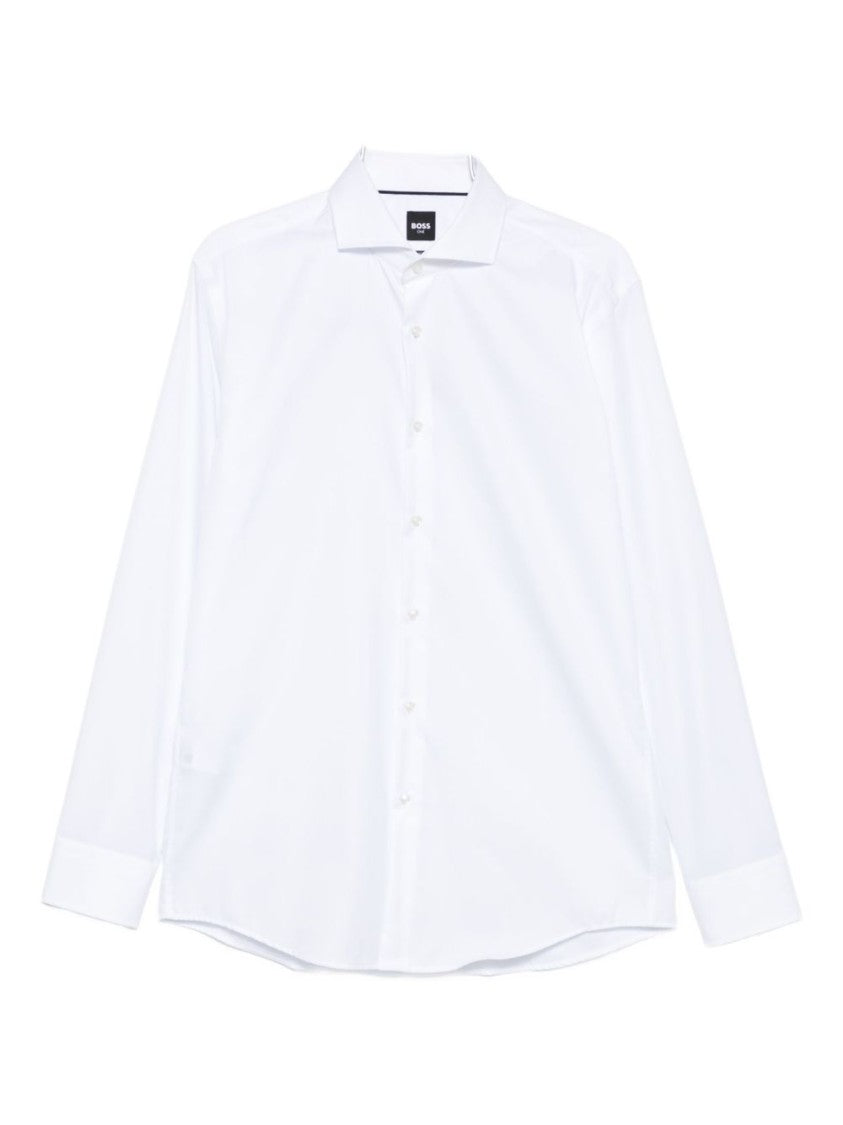Boss Formal White Button-Down Shirt With Tailored Fit