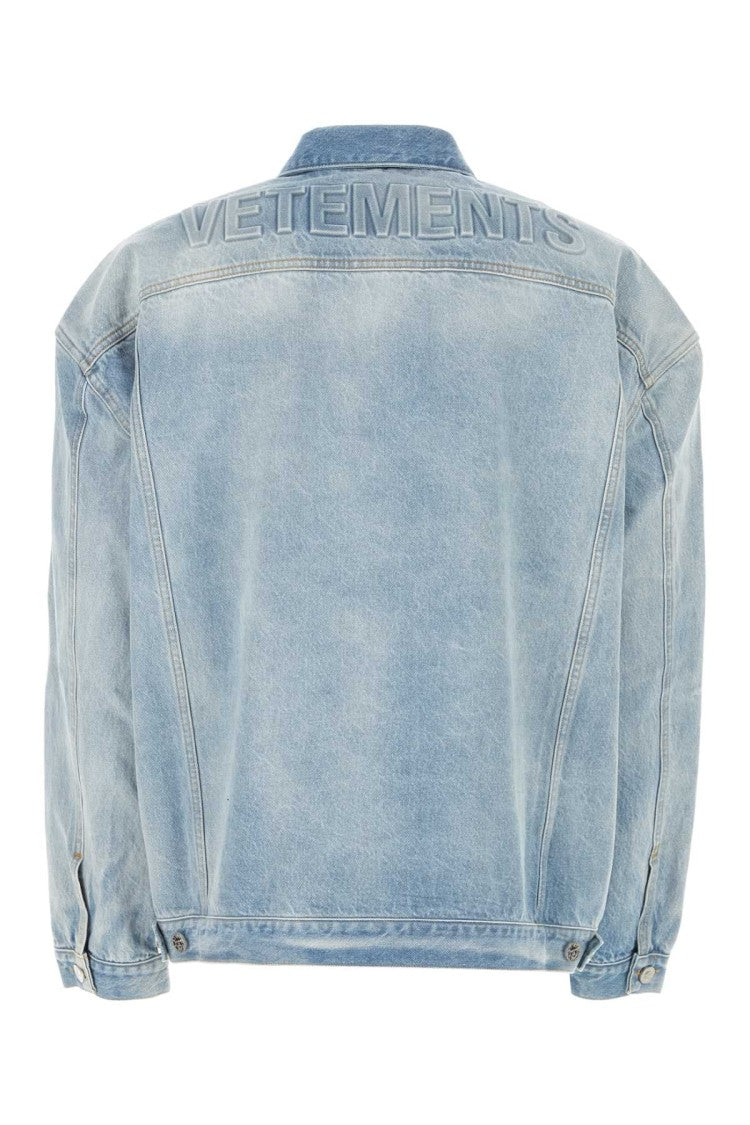 Vetements Light Blue Denim Jacket With Button-Up Front