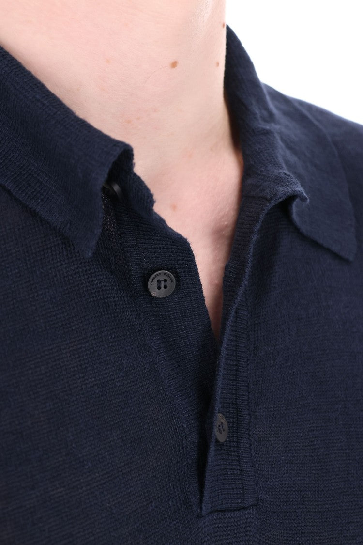 Roberto Collina Short Sleeve Linen Polo