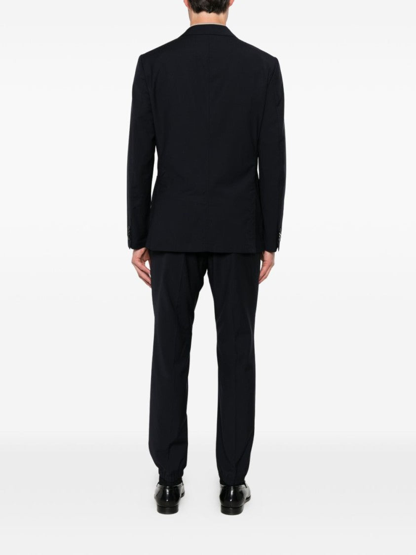 Ermenegildo Zegna Tailored Black Blazer With Notch Lapels And Elastic Details