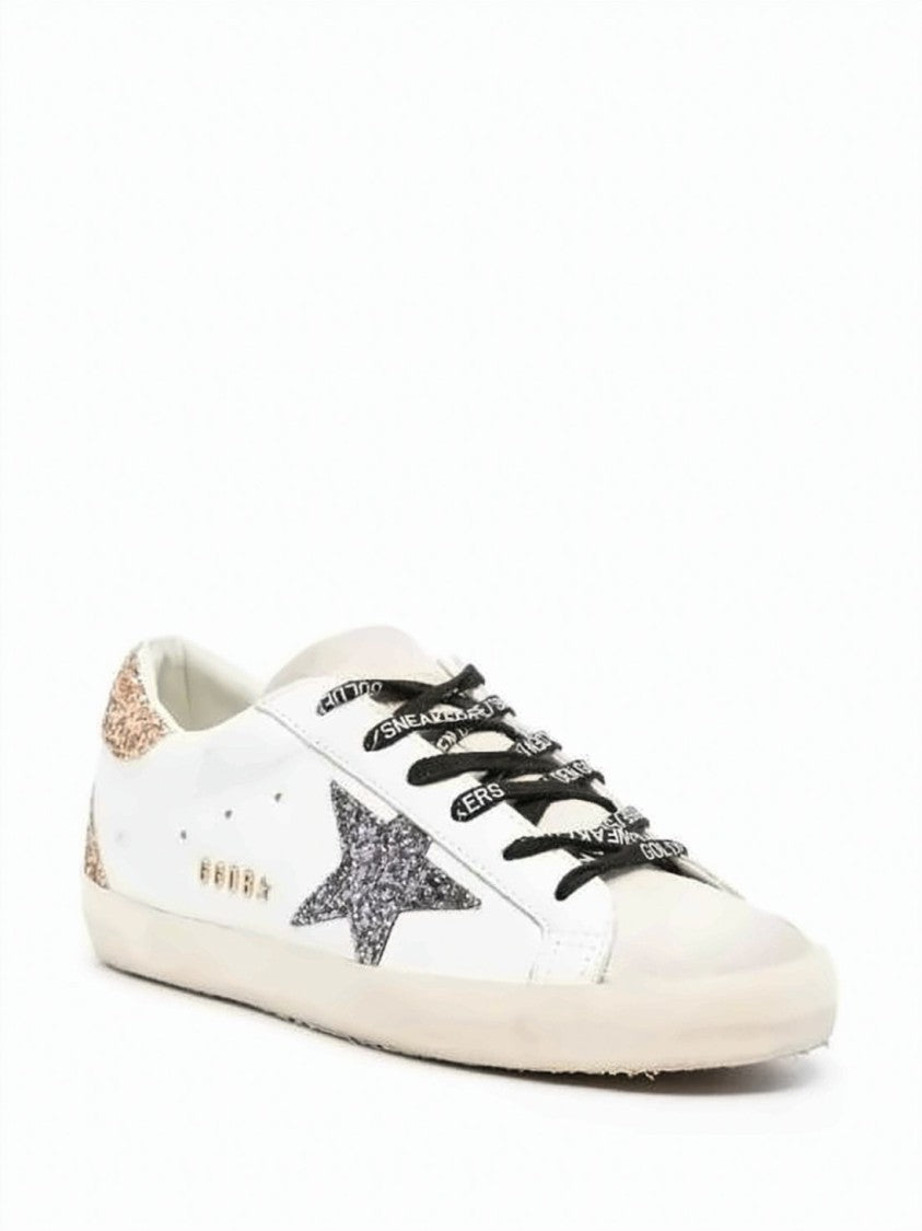 Golden Goose Distressed White Leather Sneakers
