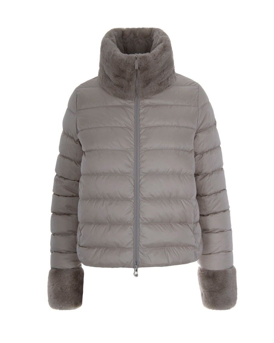 Colmar Originals Reversible Faux Fur Down Jacket In Sand