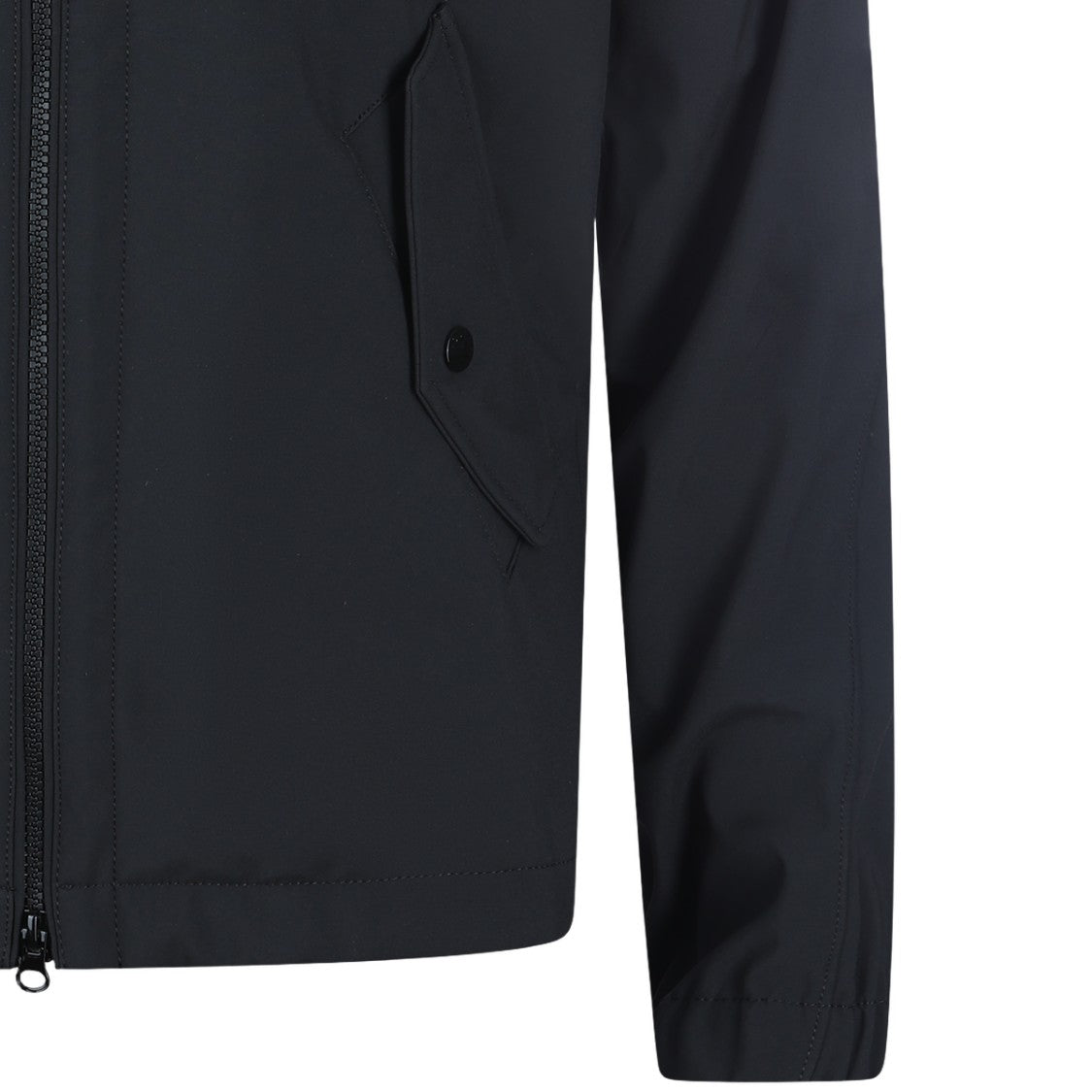Stone Island Black Jacket With High Collar