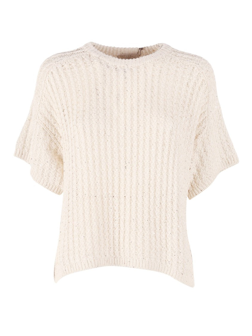 Antonelli Firenze Glicine Textured Ribbed Knit Top