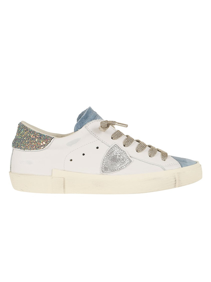 Philippe Model Low-Top Sneakers With Multicolored Glitter And Vintage Finish