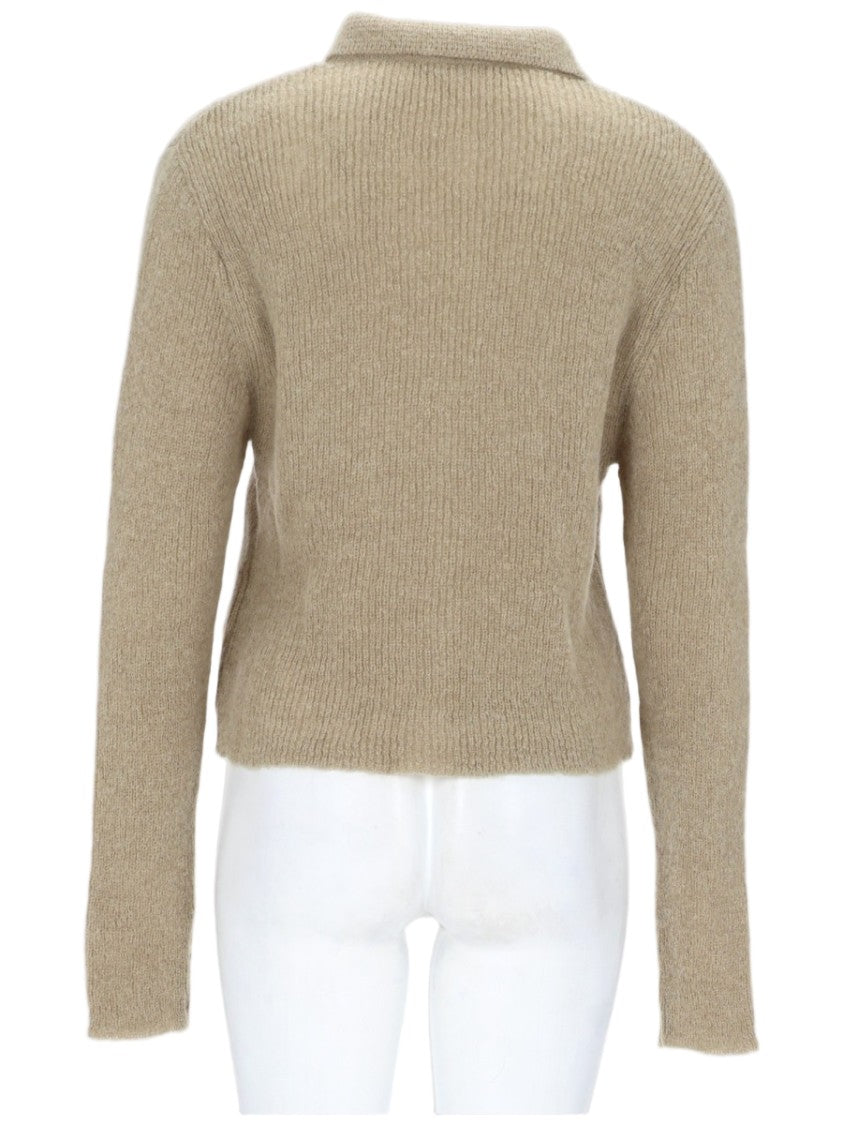 Our Legacy Ribbed Knit Cardigan With Classic Polo Collar And Button-Down Front
