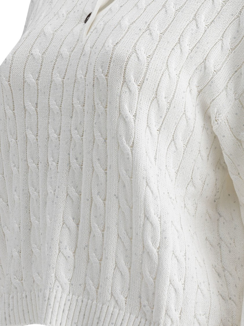 Brunello Cucinelli Classic Cable Knit Polo Shirt