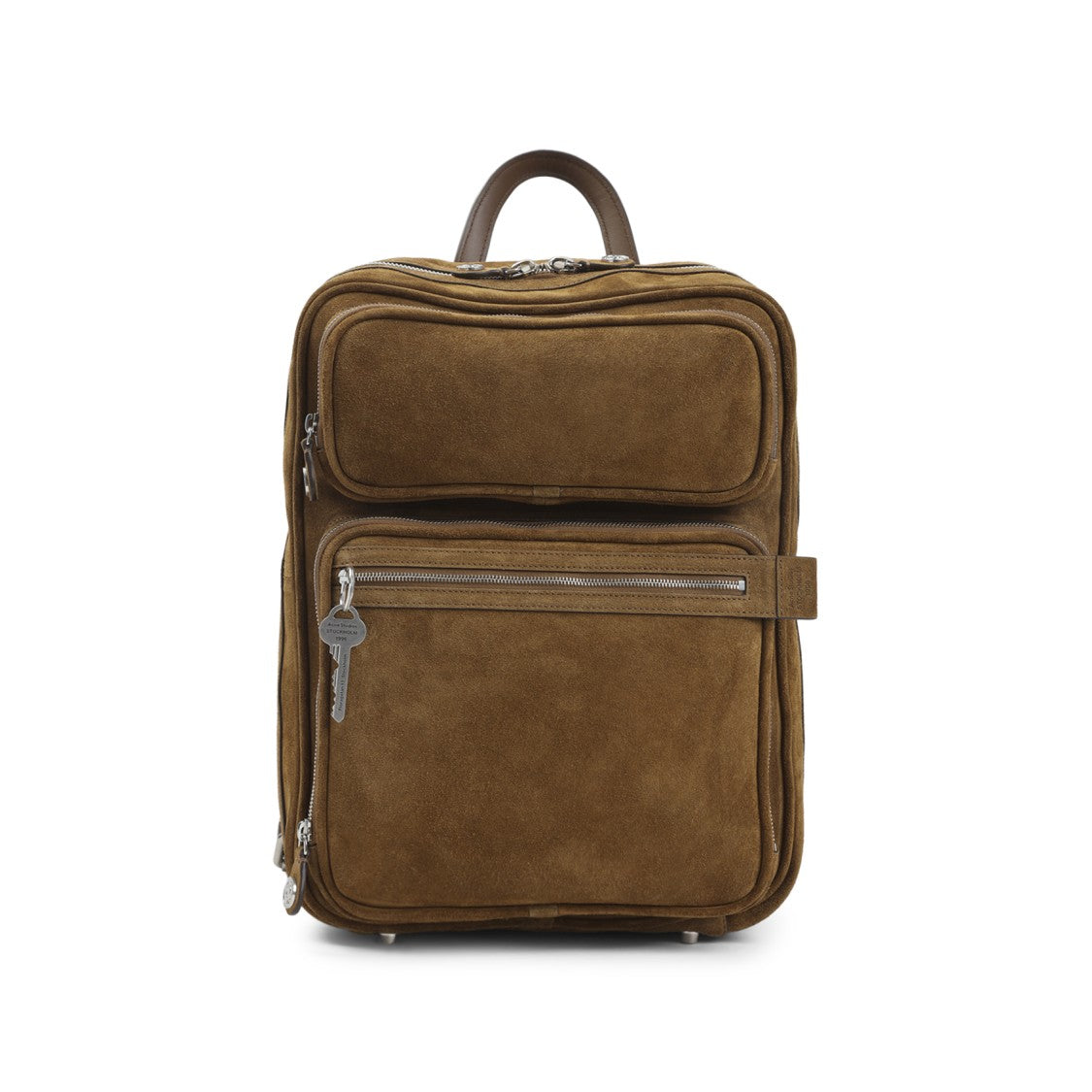 Acne Studios Structured Brown Suede Leather Backpack