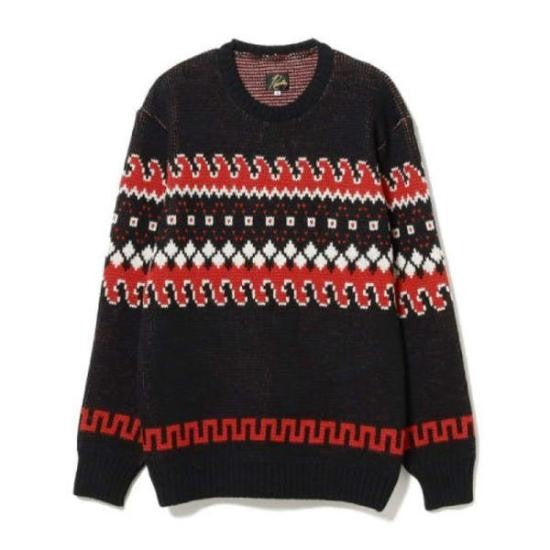 Needles Geometric Pattern Wool Sweater