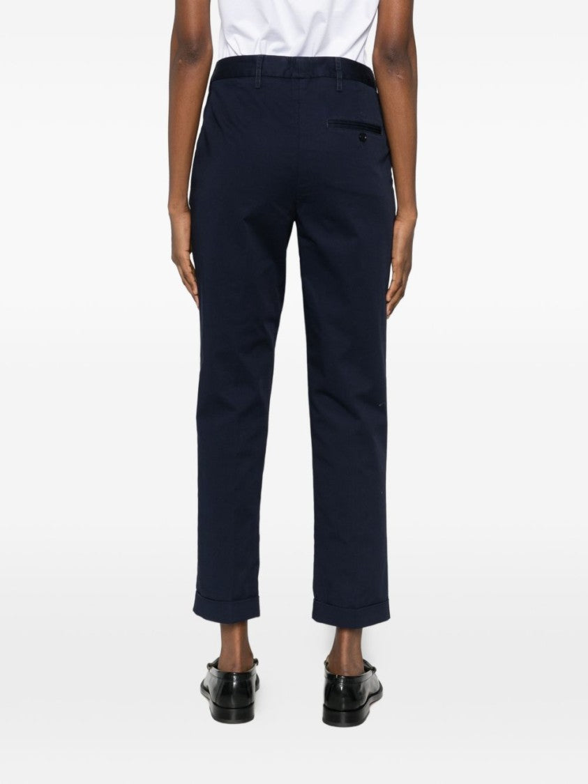 Aspesi Tailored Blue Trousers With Straight Leg And Comfortable Fit