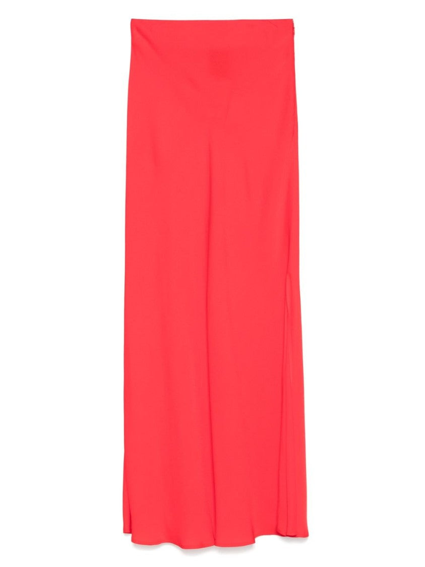 Twin-Set Maxi Skirt In Vivid Red Viscose