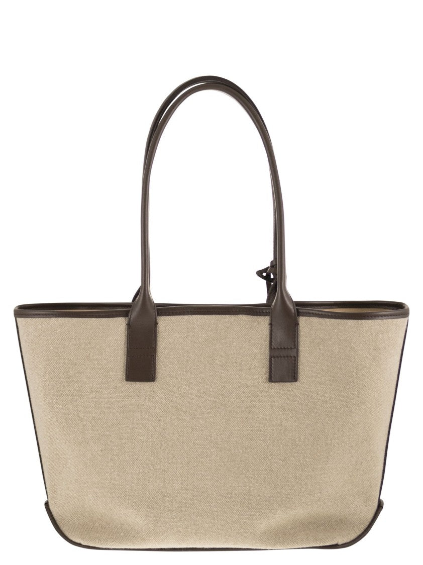 Hogan Lightweight Linen Tote Bag With Embossed Address Logo