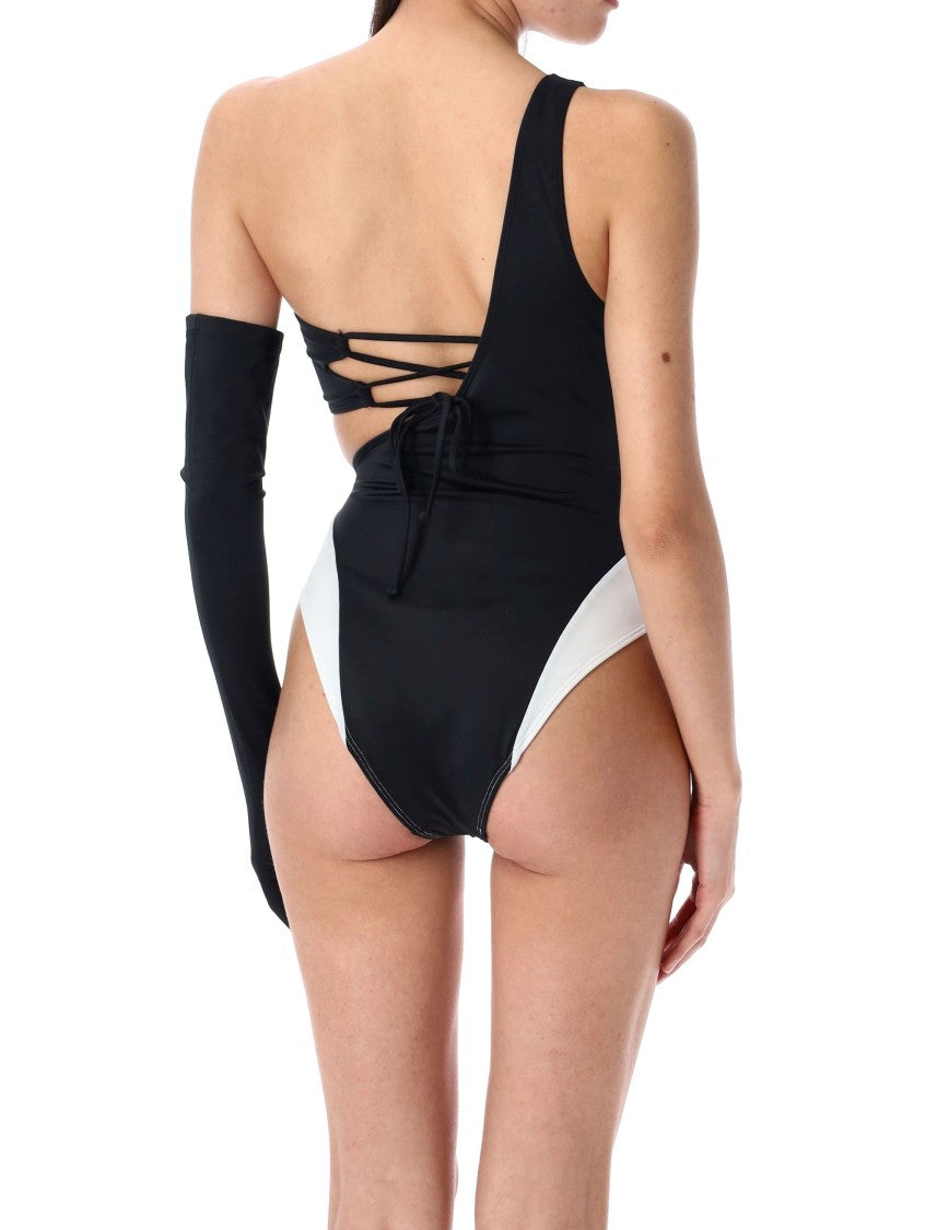 Let's Swim One Shoulder Bandeau Swimsuit