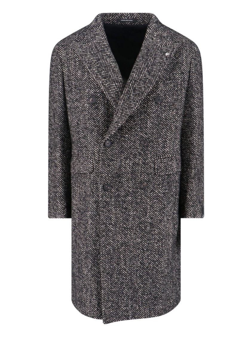 Tagliatore "Pino Lerario" Double-Breasted Coat Black