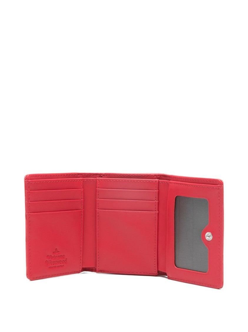 Vivienne Westwood Textured Crocodile-Embossed Wallet With Metallic Clasp
