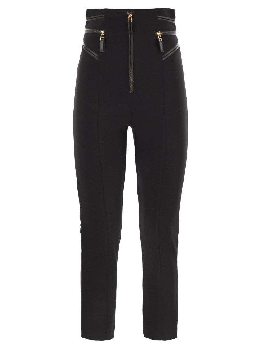 Elisabetta Franchi Crepe Trousers With Zip Details