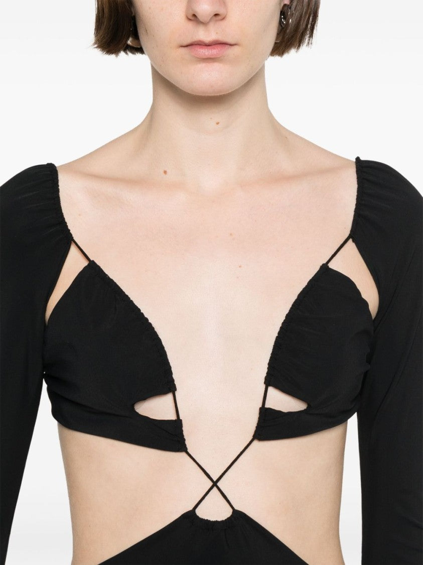 Amazuin Stretch Jersey Minidress With Cut-Out Details