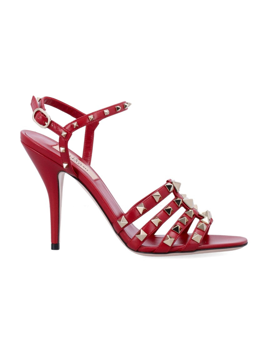 Valentino Garavani New Rockstud Pyramid Stud Open-Toe Leather Sandals