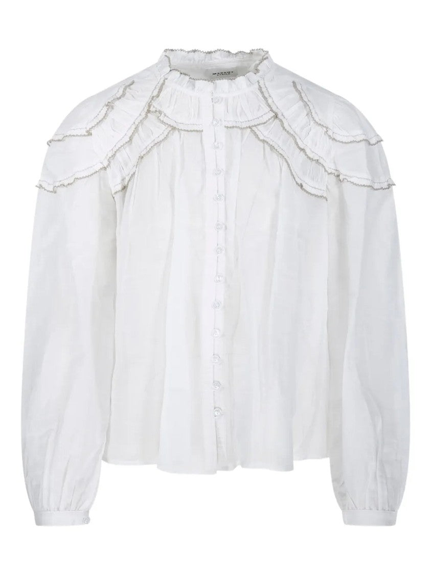 Isabel Marant Étoile Ruffled High-Neck Blouse With Elegant Layered Details