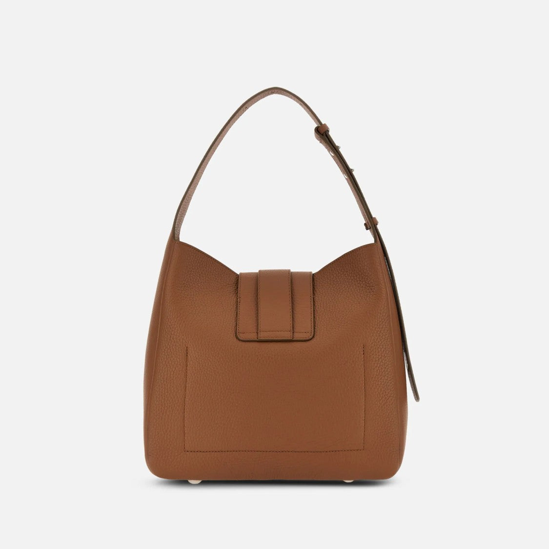Hogan Brown H01x Hobo Verticale Leather Hobo Bag