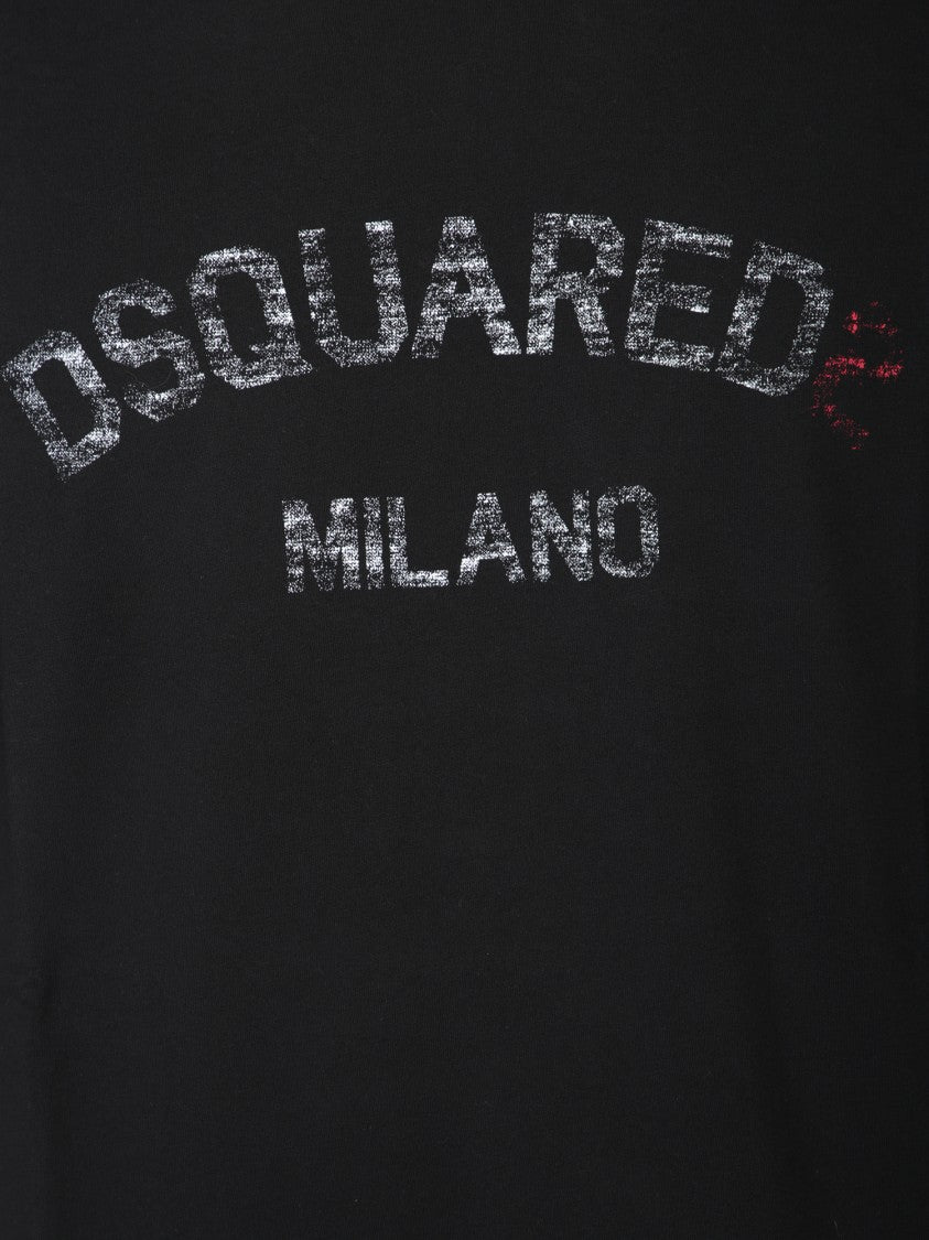 Dsquared2 Contemporary Black T-Shirt With Sparkling Logo