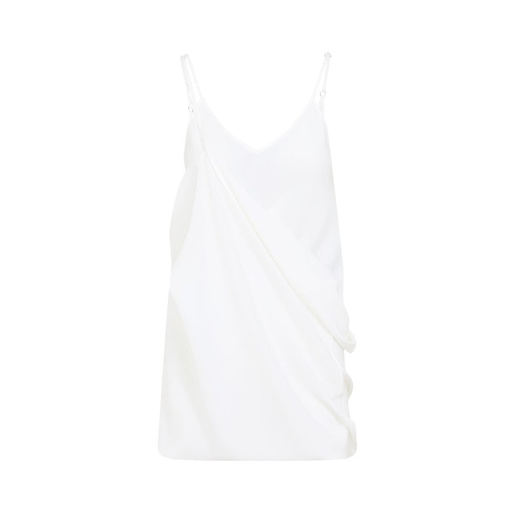 Mm6 By Maison Margiela Draped Silk Evening Dress With Subtle V-Neckline