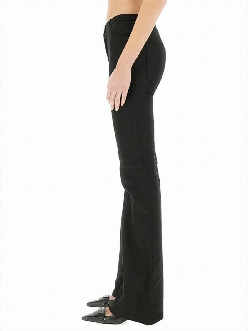 Courrèges Black Straight Pants With Soft Stretch Fabric