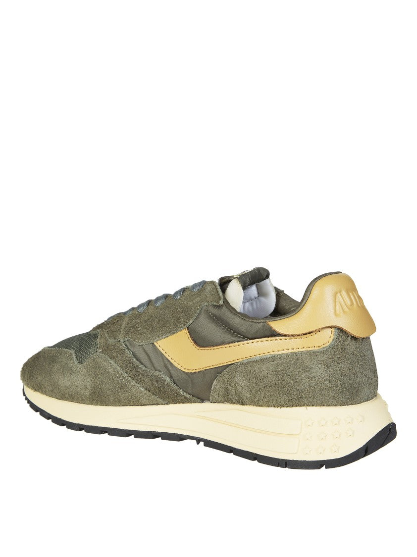 Autry Olive Reelwind Low Suede Mesh Sneakers