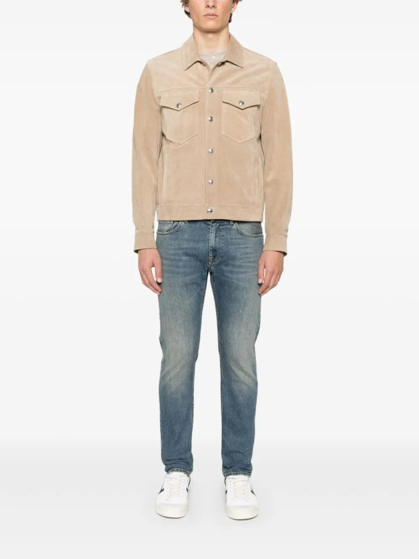 Eleventy Taupe Calf Suede Jacket