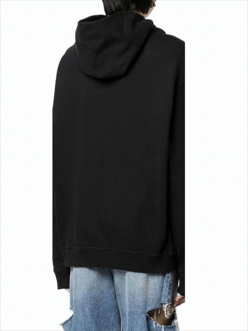 Maison Margiela Black Relaxed-Fit Hoodie With Minimalist Design