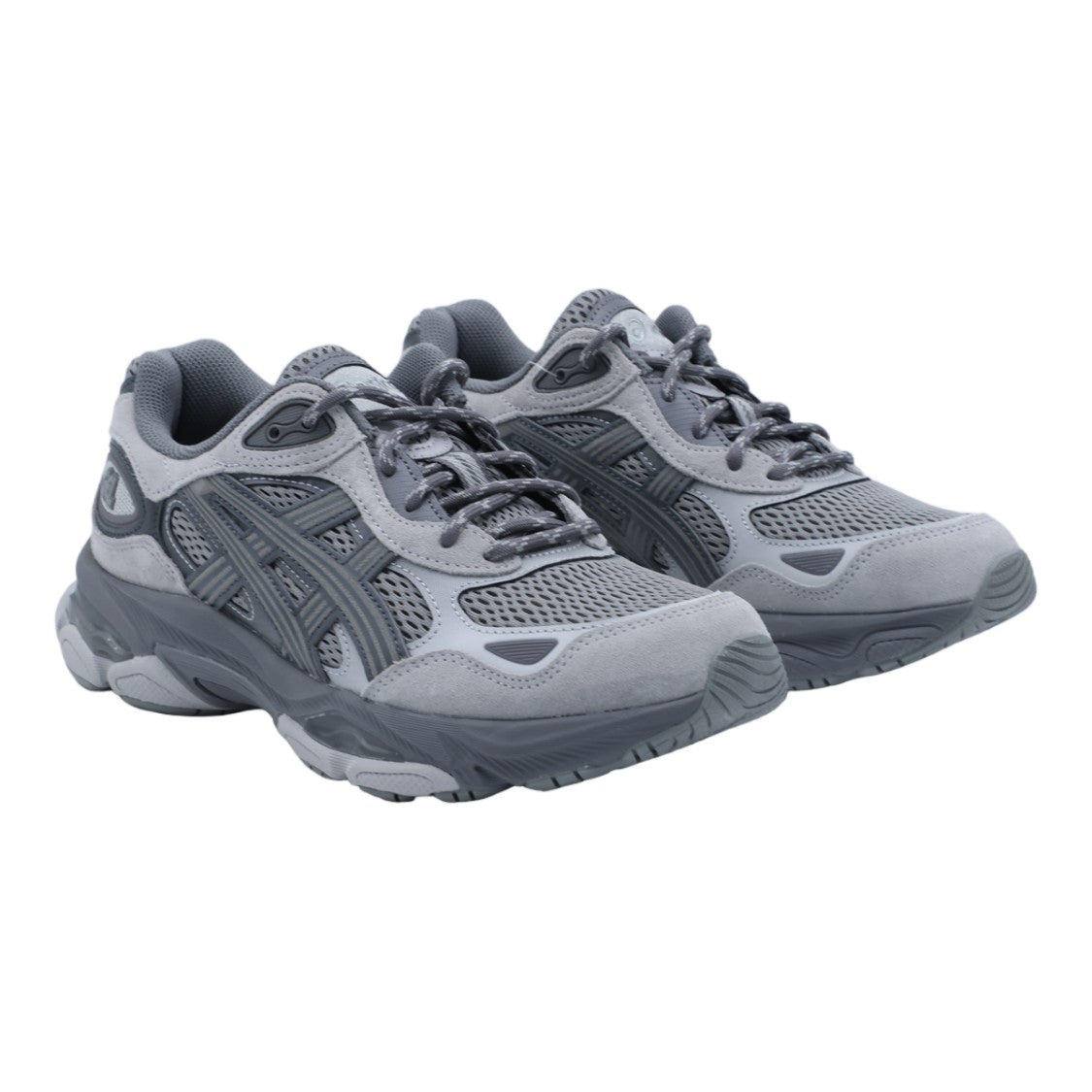 Asics Layered Grey Sneakers With Chunky Sole And Textured Detailing