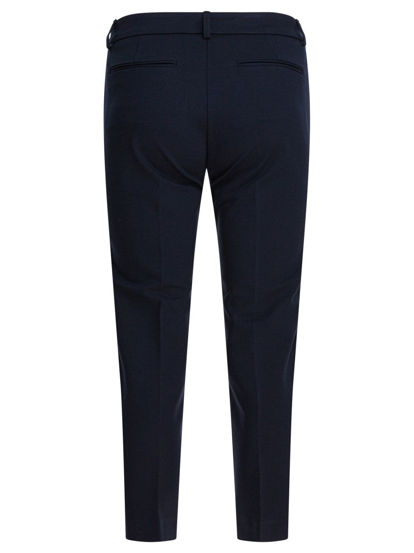 Semper Slim Fit Viscose Pants With Mid-Rise Waist