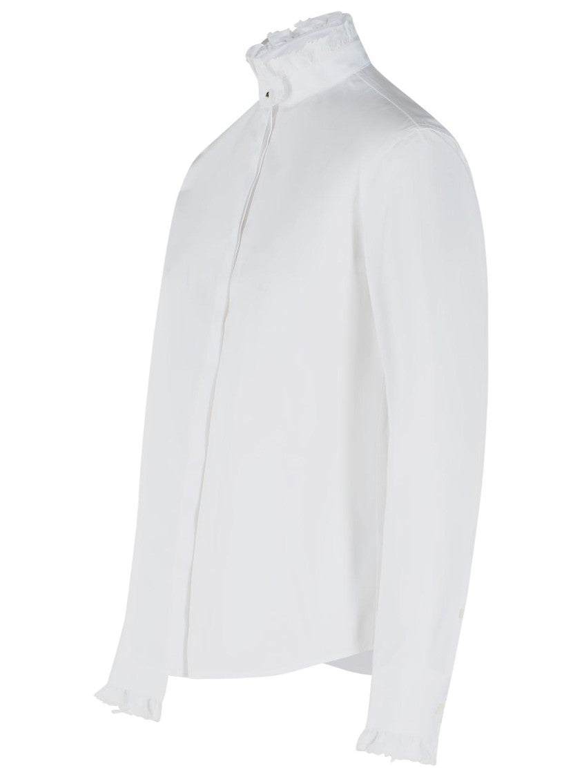 Burberry White Helen Embroidered Cotton Shirt