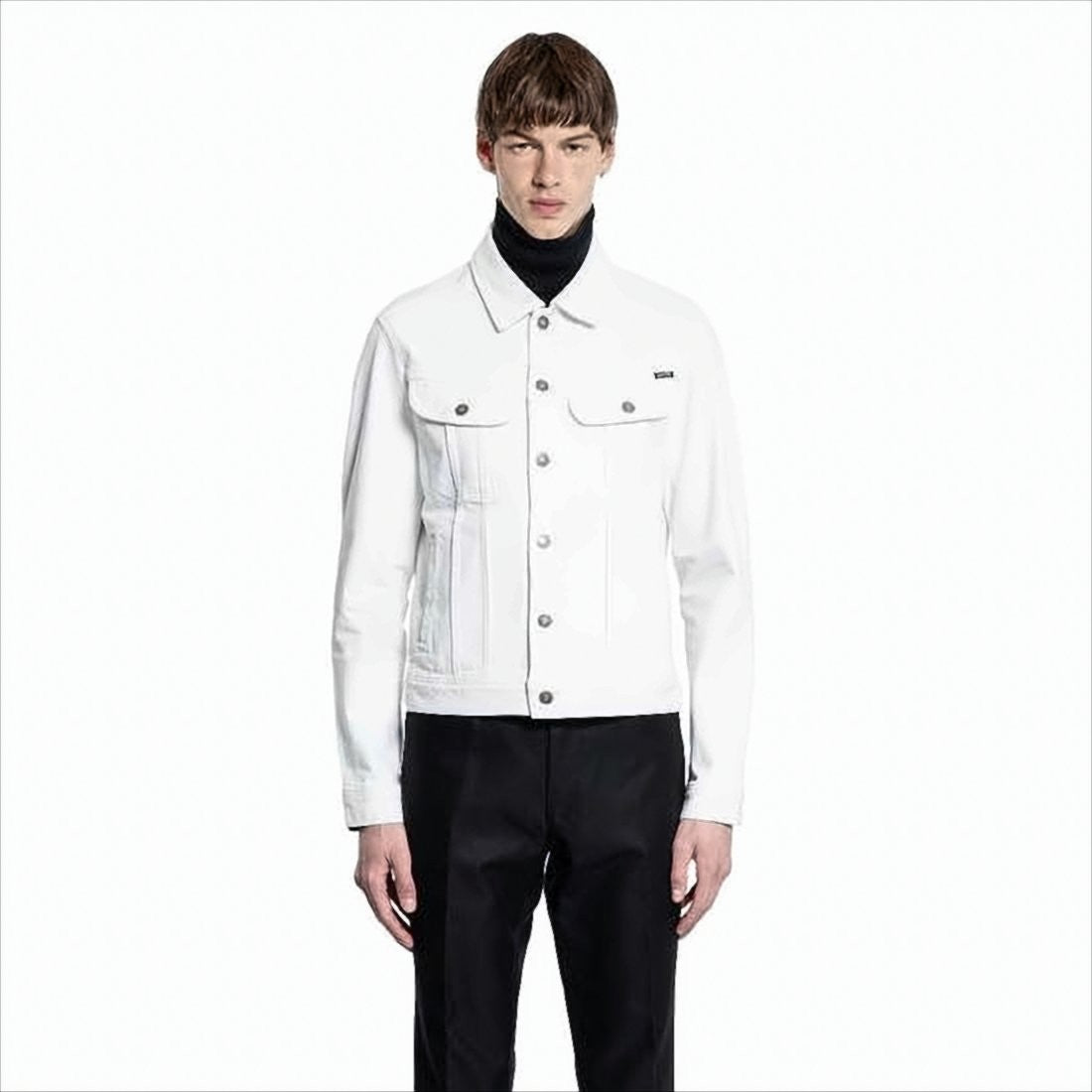 Tom Ford Crisp White Denim Jacket With Structured Silhouette
