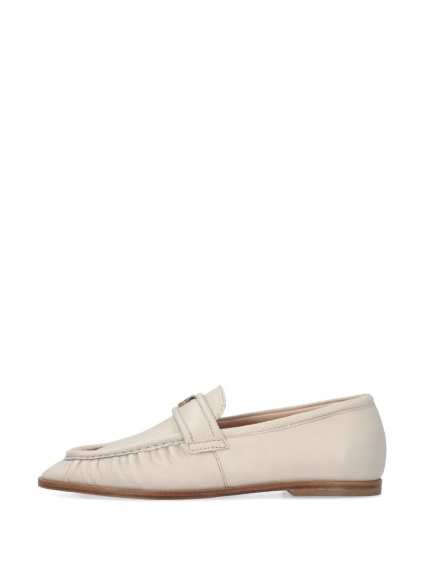 Pinko Beige Leather Loafers