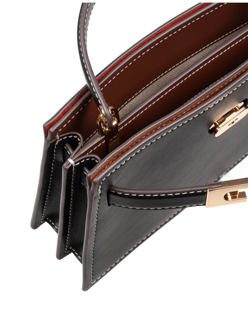 Tory Burch Mini Bag Lee Radziwill Petite In Leather Color Black