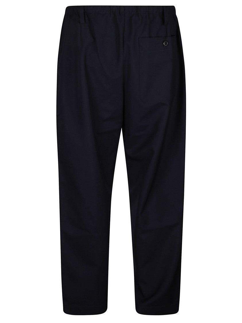 Dries Van Noten Drawstring Waist Penny Wool Pants With Tailored Silhouette