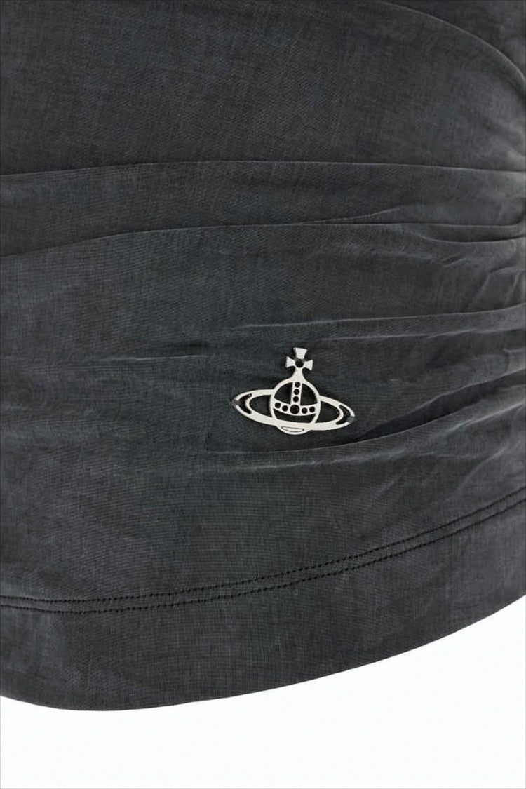 Vivienne Westwood Ruched Sleeveless Top With Puffed Shoulders