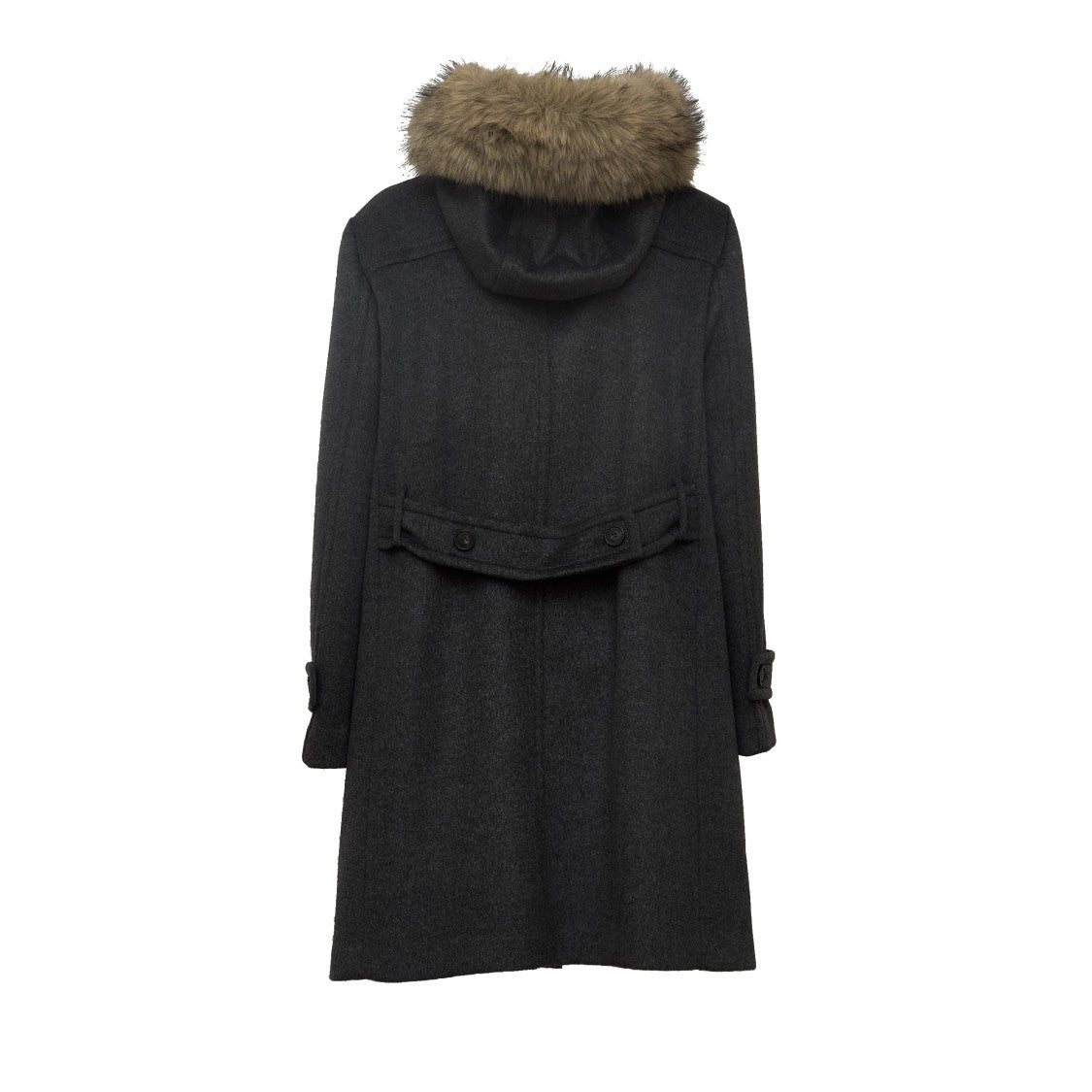 Max Mara Faux-Fur Trim Wool Double-Breasted Long Coat