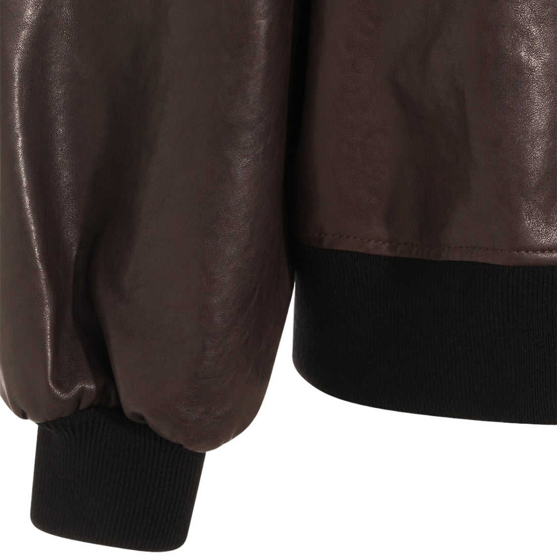Khaite Slightly Glossy Dark Brown Leather Jacket