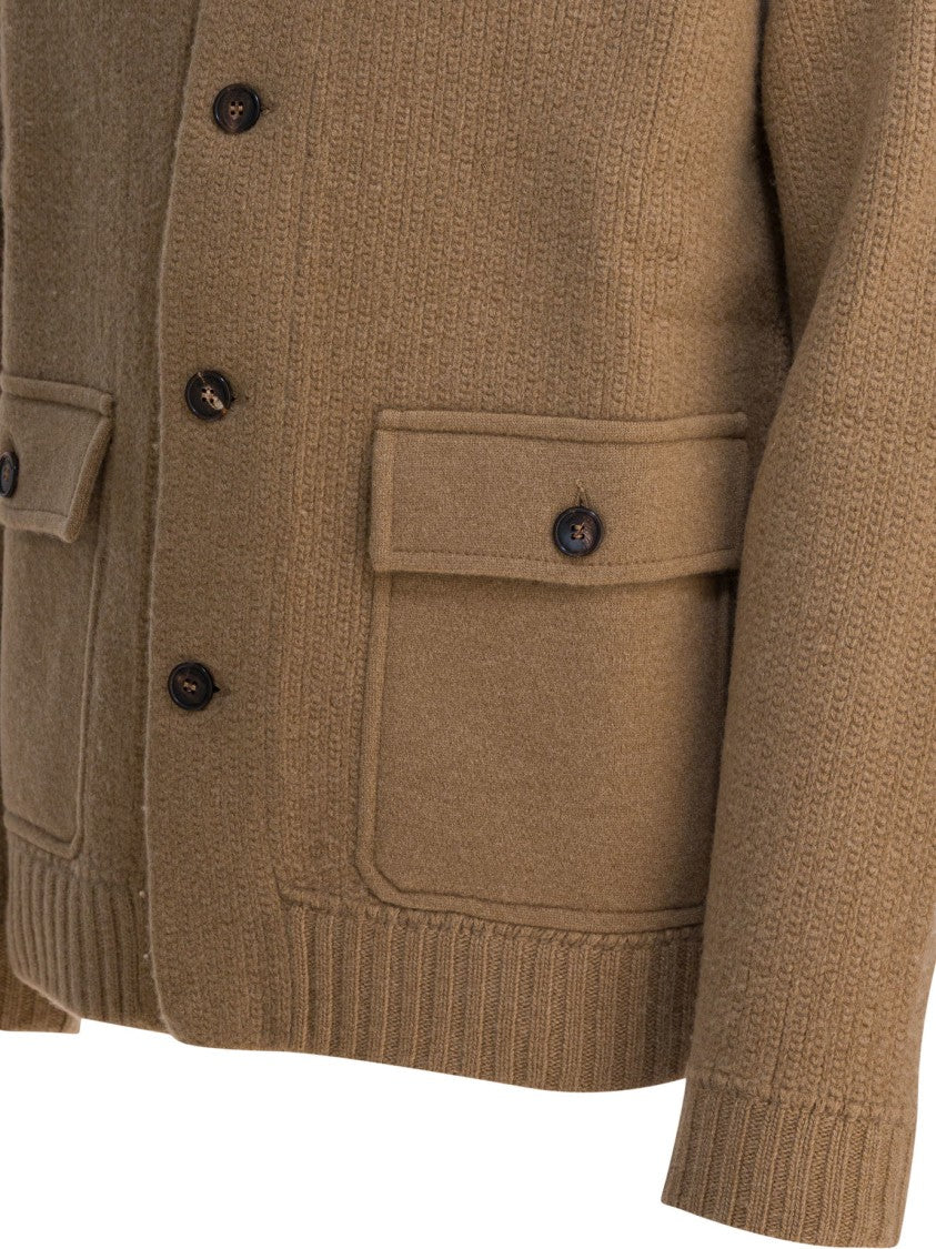Zanone Textured Knit Jacket In Luxurious Wool-Cashmere Blend