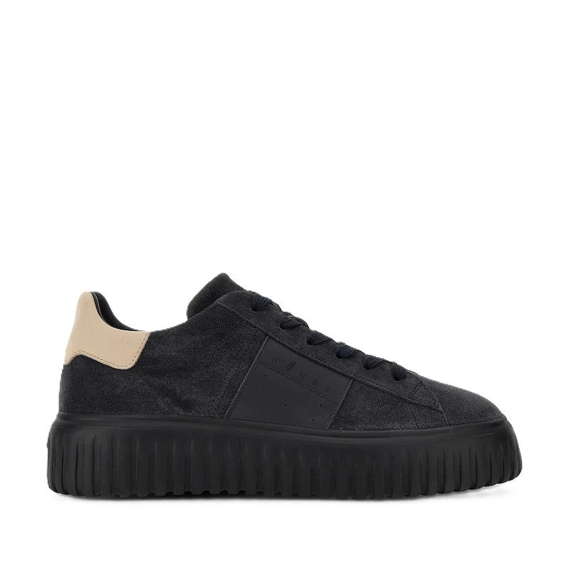Hogan Textured Suede Chunky Rubber Sole Sneakers