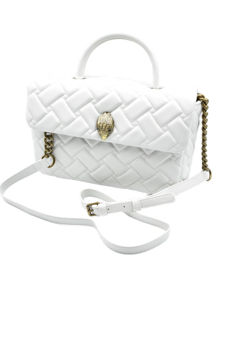 Kurt Geiger Quilted Bone Handbag With Versatile Carrying Options