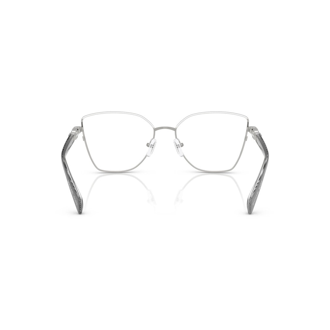 Michael Kors 0Mk3090 Sleek Silver Cat-Eye Eyeglasses With Textured Temples