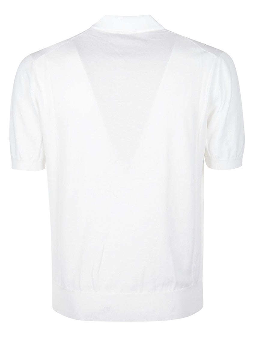 Altea White Short-Sleeve Cotton Polo Shirt