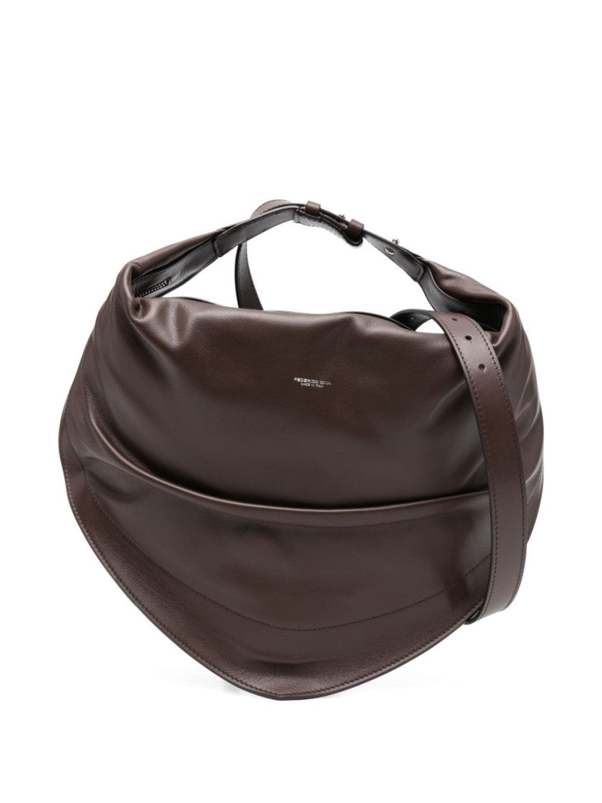 Federico Cina Shoulder Bag In Smooth Calfskin Leather