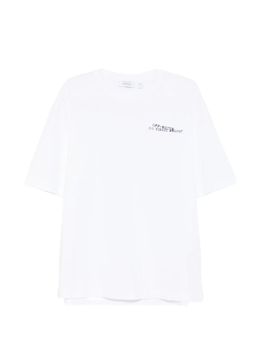Off-White White Crew Neck Graphic T-Shirt