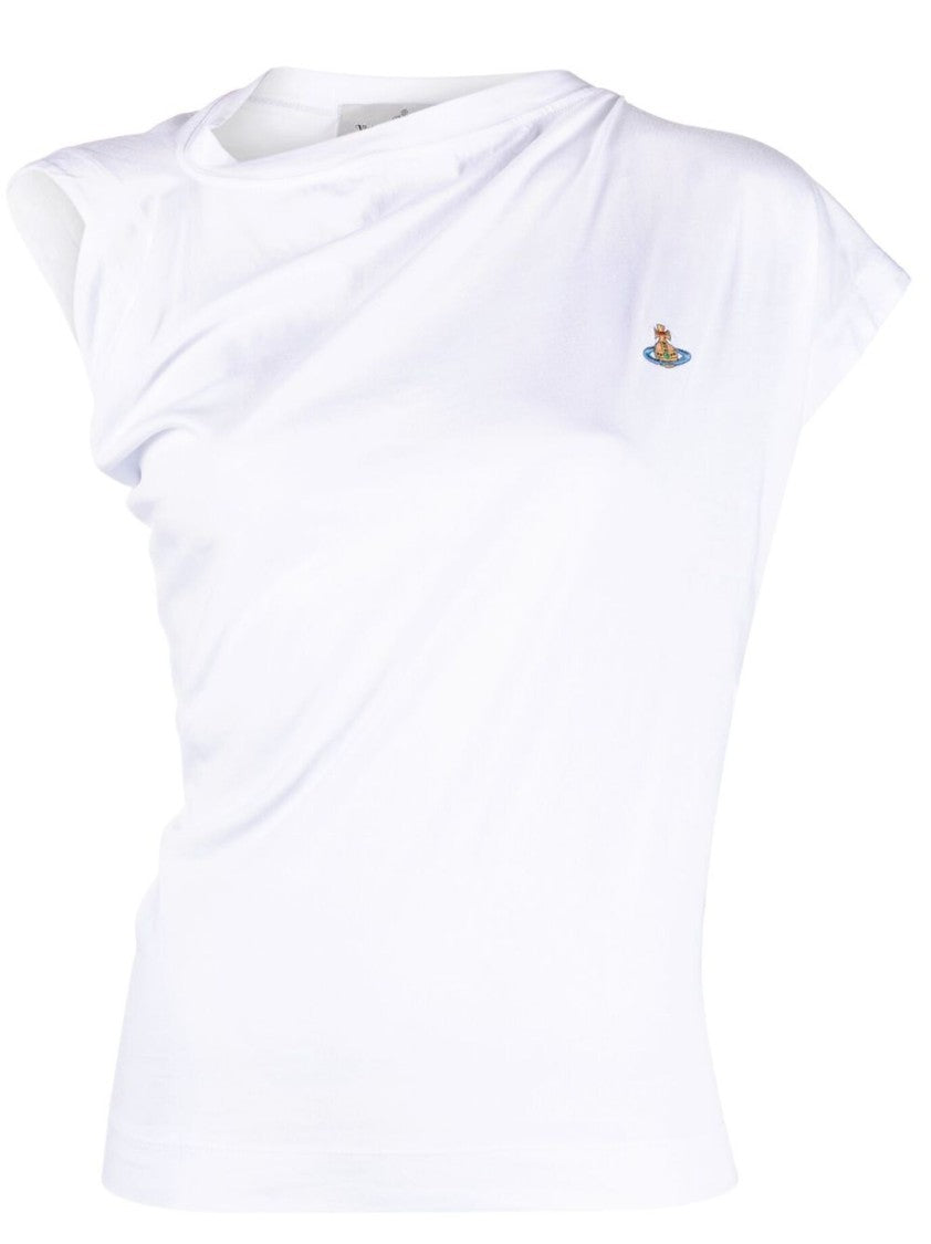 Vivienne Westwood Asymmetric Organic Cotton Top With Gathered Detailing