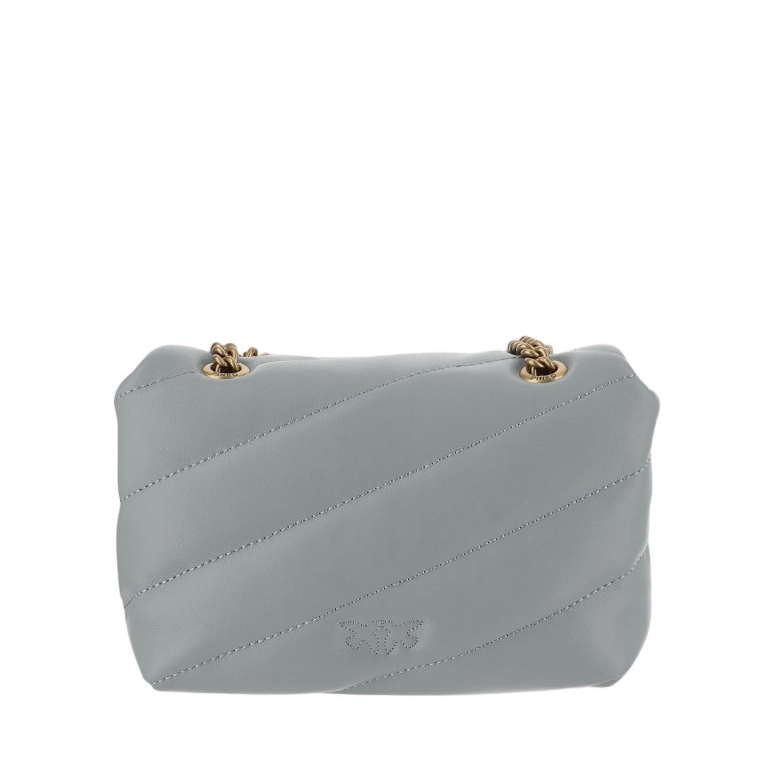 Pinko Diagonal Quilted Nappa Leather Shoulder Bag